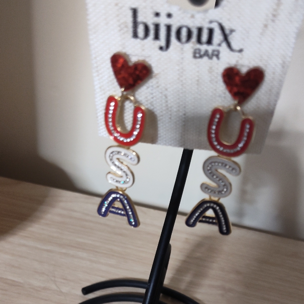 Bisjoux Red and White Enamel Earrings